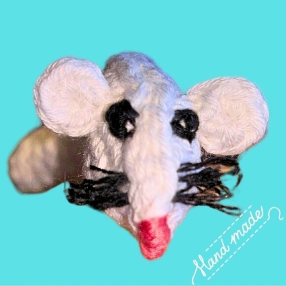 Cat Toy 100% Cotton Crochet Handmade Natural Material Soft on Paws Curly-Q Tail - Picture 2 of 16